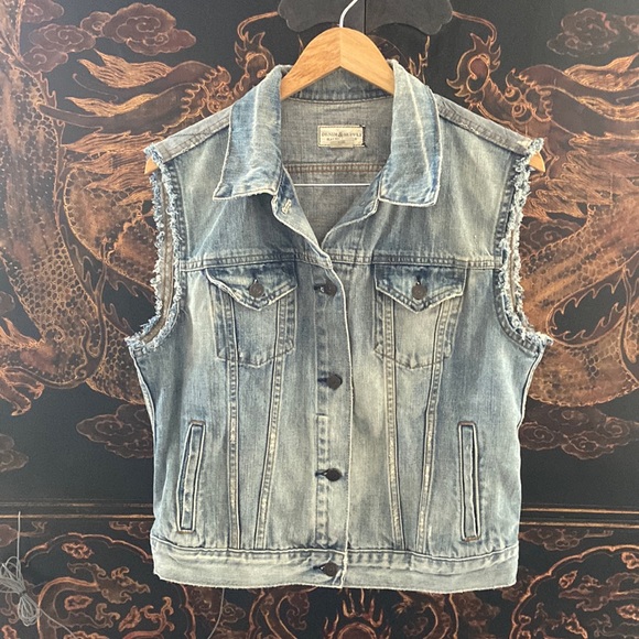 RALPH LAUREN Denim & Supply Distressed Jean patriotic jacket 8-10 large vintage